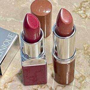 NEW 2 Clinique Pop Longwear Lipsticks Love Pop & Bare Pop Shine Finish Full Size